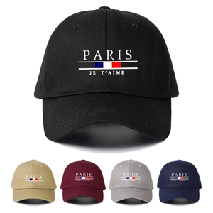 Unisex Paris Je T'aime Embroidery Cotton Baseball Cap Casual Adjustable Sun Hat For Outdoor Travel Sport Women Men
