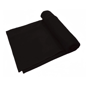 Detail shot of the soft black milk silk fabric texture and neat rolled edges of the headscarf