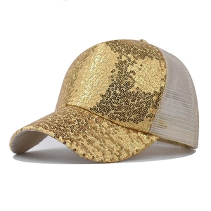 Glänzende Pailletten Netz Baseballkappe Für Damen Herren Trendige Verstellbare Atmungsaktive Sonnenschutzmütze Glitter Trucker Cap Sommer Party Kopfbedeckung
