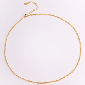 Minimalist gold plated copper chain necklace with lobster clasp and adjustable link extender