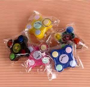 Mini handheld memory game console keychains in five colors for stress relief toys