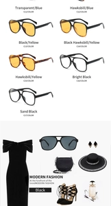 Collezione occhiali da sole aviator retrò con lookbook moda e accessori vari