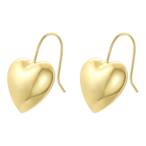 Elegante goldene Herz-Ohrhänger mit minimalistischem poliertem Metall-Finish