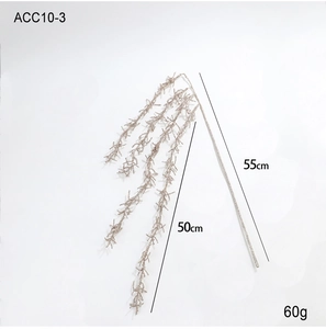 Champagne gold glitter artificial willow branch 55cm for Christmas tree decoration