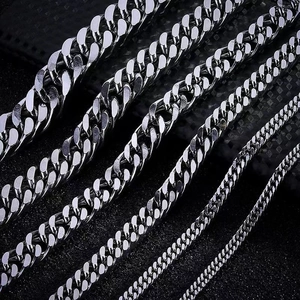 Cuban Link Chain Necklace Titanium Stainless Steel Hip Hop Minimalist Punk Style For Men Women