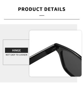 Detailed macro view of the sturdy metal hinge construction on black square sunglasses