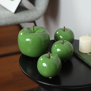 Ornements De Fruits En Céramique Modernes Figurines De Pomme Citrouille Poire Brillantes Décoration De Maison Minimaliste Sculptures