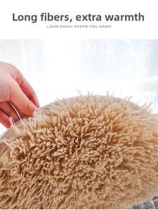 Detailed view of high-density long faux fur on the waterproof pet heating mat for warmth