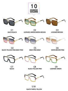 Collection of ten stylish square sunglasses featuring hollow metal temple designs