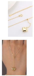 Macro detail of S925 sterling silver heart pendant necklace with adjustable chain slide