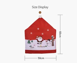 Detailed dimensions of Santa and Snowman chair covers measuring 60cm high and 50cm wide