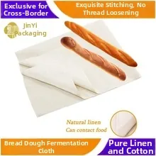 Natural linen cotton proofing cloth for bread dough with food grade certification