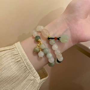 New Chinese Style Lotus Pod Pendant Beaded Bracelet Handmade Elegant Alloy Freshwater Pearl Bracelet For Women Jewelry Gift