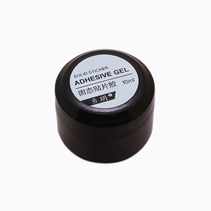 Gel adhesivo sólido de 10ml en frasco negro para extensiones de uñas y manicura profesional