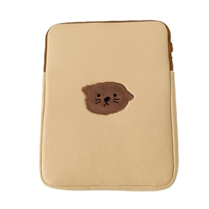 Cute beige cat embroidery laptop sleeve case for 11 to 15 inch iPad and notebooks