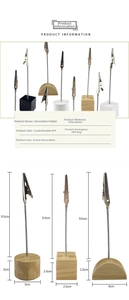 Detailed size specifications for pine wood memo clip holders in round and square shapes