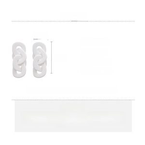 Tableau des tailles et matériaux pour boucles d'oreilles en acrylique blanc, 11,2x4,2 cm