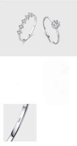Detail of S925 sterling silver ring showing the classic six-prong setting and S925 hallmark