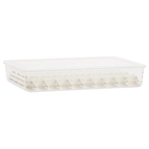 Food-grade semi-transparent white plastic storage box for eggs and fridge organization