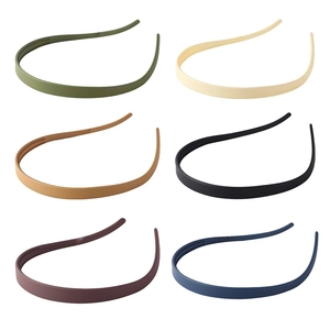 Set of 6 colorful matte anti-slip headbands for women in green, beige, and blue