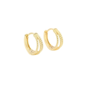 Three-layer twisted S925 sterling silver gold hoop earrings in a minimalist style