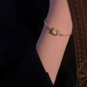 925 Sterling Silver Gold Plated Tennis Bracelet With Square Cubic Zirconia Halo Geometric Luxury Hand Jewelry For Women