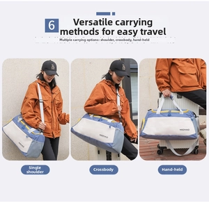 Large capacity travel duffel bag with multiple carrying ways for sports and short trips.