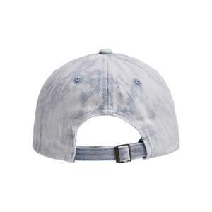 Hellblaue verwaschene Denim Baseballkappe mit US-Flaggenstickerei und Metallschnalle