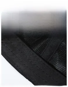Detail view of the wide moisture-wicking sweatband and mesh lining of the baseball cap