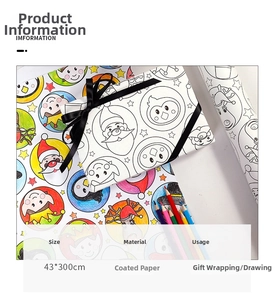 DIY Christmas kraft paper roll 43x300cm for gift wrapping and creative coloring art