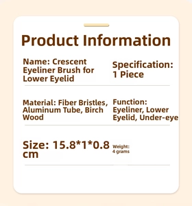 Spécifications détaillées du pinceau eye-liner demi-lune avec poils en fibres