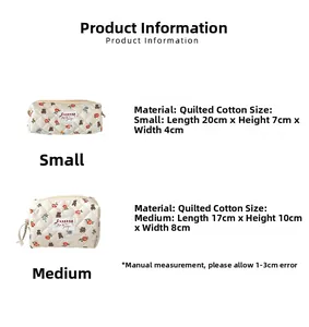 Infos détaillées sur taille et matière pour trousse et plumier en coton matelassé