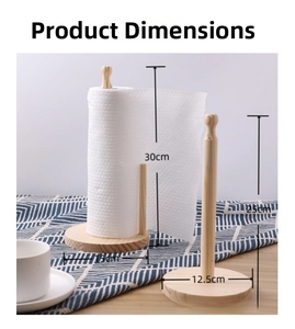 Detailed comparison of large and small wooden vertical paper towel holders in two sizes