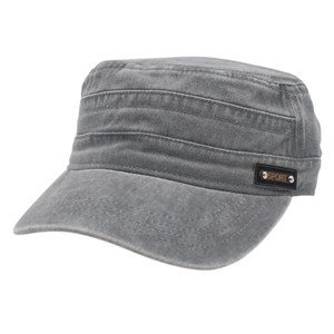 Men Cadet Hat Washed Cotton Flat Top Military Cap Vintage Adjustable Sport Outdoor Sun Protection Breathable