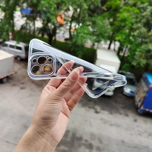Transparent flexible TPU case for iPhone 15 Pro Max showing high elasticity and durability