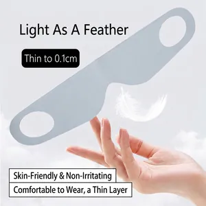 Light gray ultra-thin breathable sleep eye mask with 0.1cm thickness and ear loops