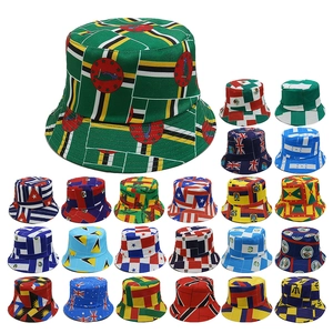 Bob Avec Imprimé Drapeau National Polyester Protection Solaire Été Sports De Plein Air Voyage Chapeau De Pêcheur Streetwear