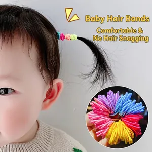 Colorful high-elastic baby hair ties and seamless bands in Morandi shades for toddlers