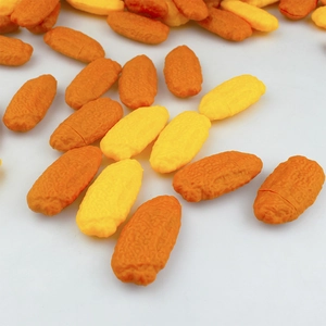 Detailed close-up of realistic chicken wing novelty pen textured parts in orange and yellow