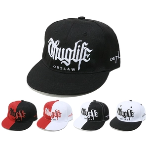 Thug Life Letter Embroidery Snapback Hat Acrylic Patchwork Flat Brim Hip Hop Streetwear Sunshade Cap For Men And Women