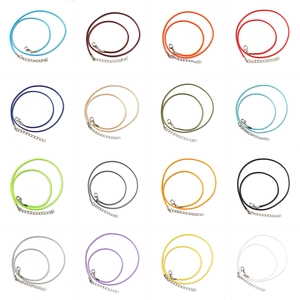 Adjustable Wax Cord Necklace String With Alloy Lobster Clasp And Extension Chain For DIY Jewelry Making Colorful