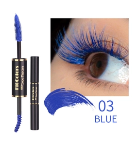 Dual-ended blue mascara for volume and curl effect with 03 Blue shade demonstration