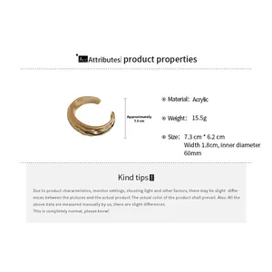 Spécifications du bracelet en acrylique texturé avec diamètre intérieur de 60 mm