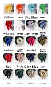 Selection of 20 colors of pleated silk scarves featuring fine accordion pleats texture
