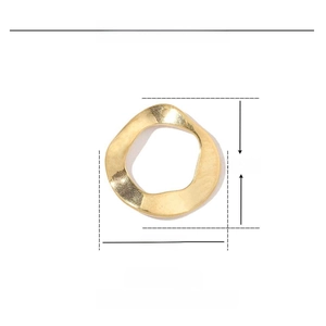 Goldenes unregelmäßiges Ring-Zubehör aus Edelstahl 14mm für DIY-Schmuck
