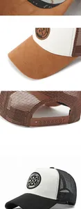 Details von Mesh-Trucker-Cap mit Stickerei, verstellbarem Verschluss und festem Schirm
