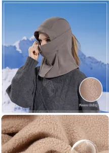 Macro detail of the thick fleece lining for cold protection in winter neck warmer caps