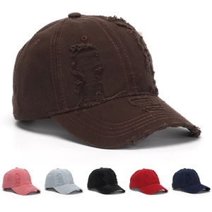 Baseball Cap Distressed Washed Cotton Retro Vintage Sun Protection Adjustable Streetwear Outdoor Hat For Men Women