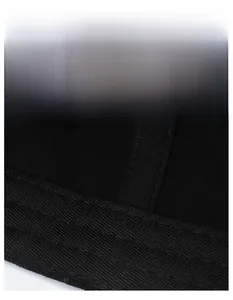 Close-up of the wide sweatband inside the black baseball cap featuring moisture-wicking fabric