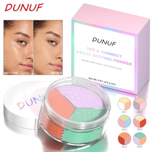 Poudre libre fixatrice trois couleurs pour correction du teint et fini mat par DUNUF